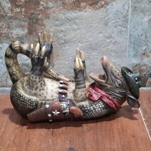Drunk Cowboy Armadillo Sheriff Beer Wine Bottle Holder Rustic Western Decor 12"